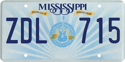 MS license plate ZDL715