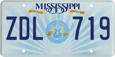 MS license plate ZDL719