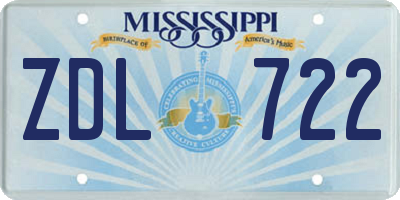 MS license plate ZDL722