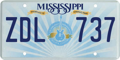 MS license plate ZDL737