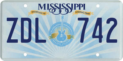 MS license plate ZDL742