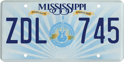 MS license plate ZDL745