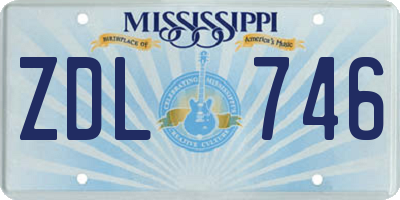 MS license plate ZDL746