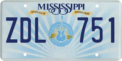 MS license plate ZDL751
