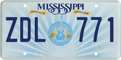 MS license plate ZDL771