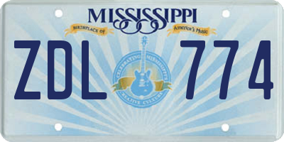 MS license plate ZDL774