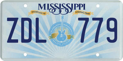 MS license plate ZDL779