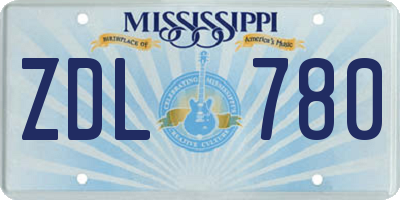 MS license plate ZDL780