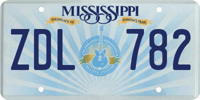 MS license plate ZDL782