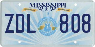 MS license plate ZDL808