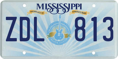 MS license plate ZDL813