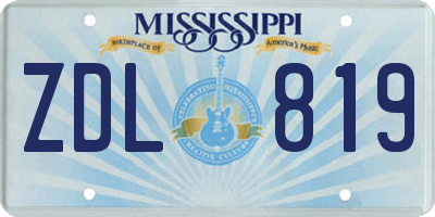 MS license plate ZDL819