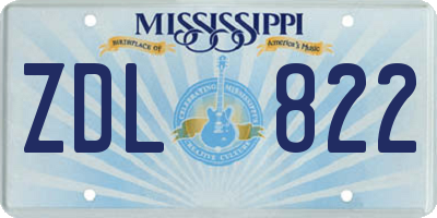 MS license plate ZDL822
