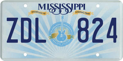 MS license plate ZDL824