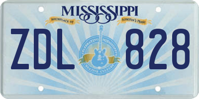 MS license plate ZDL828