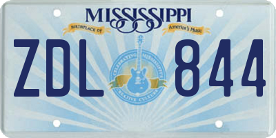 MS license plate ZDL844