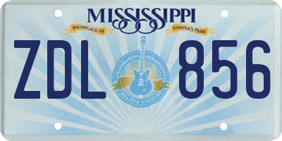 MS license plate ZDL856