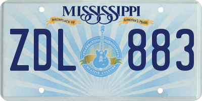 MS license plate ZDL883