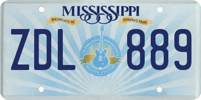 MS license plate ZDL889