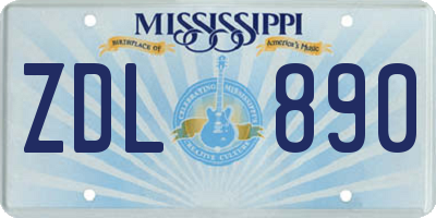 MS license plate ZDL890