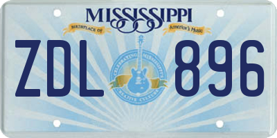 MS license plate ZDL896