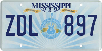 MS license plate ZDL897
