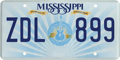 MS license plate ZDL899