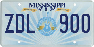 MS license plate ZDL900