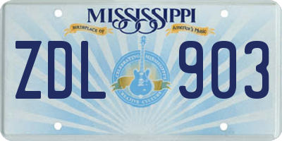 MS license plate ZDL903