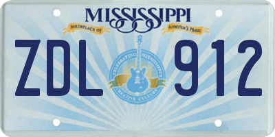 MS license plate ZDL912