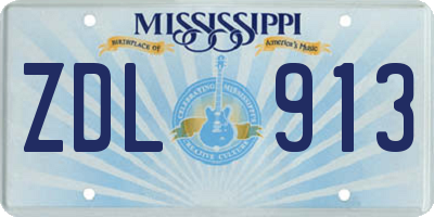 MS license plate ZDL913