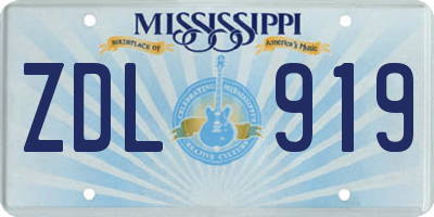 MS license plate ZDL919