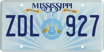 MS license plate ZDL927