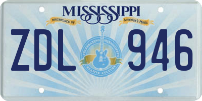 MS license plate ZDL946
