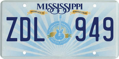 MS license plate ZDL949