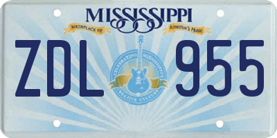 MS license plate ZDL955