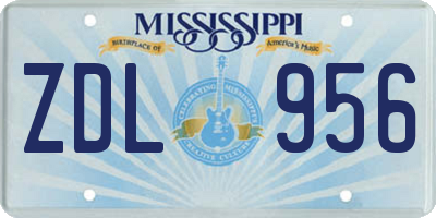 MS license plate ZDL956