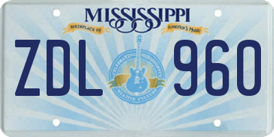 MS license plate ZDL960