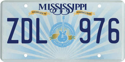 MS license plate ZDL976