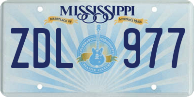 MS license plate ZDL977