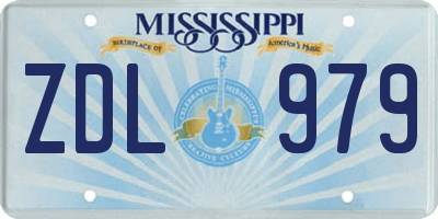 MS license plate ZDL979