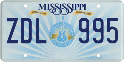 MS license plate ZDL995