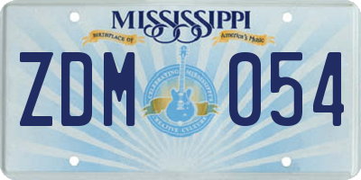 MS license plate ZDM054