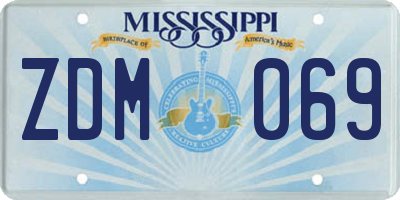 MS license plate ZDM069