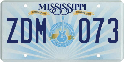 MS license plate ZDM073