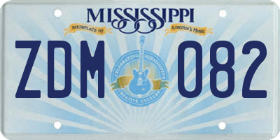 MS license plate ZDM082
