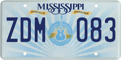 MS license plate ZDM083