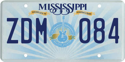 MS license plate ZDM084