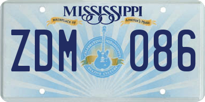 MS license plate ZDM086