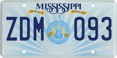 MS license plate ZDM093